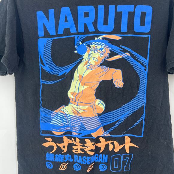 NARUTO MEDIUM Shippuden Unisex Black Rasengan 07 Short Sleeve Tee Shirt T-Shirt - Picture 4 of 7